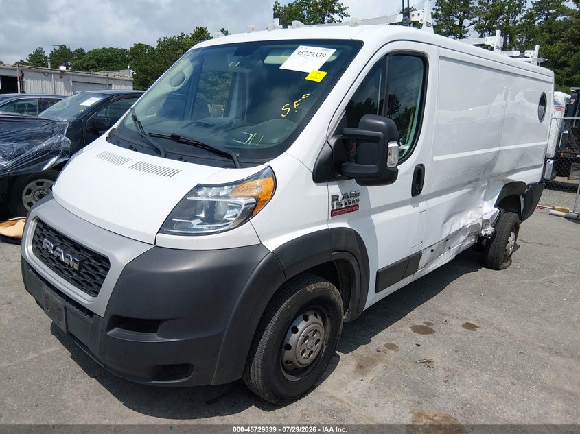 Vin: 3c6lrvag6me520090, lot: 46228038, ram promaster 1500 low roof 136 wb 20212