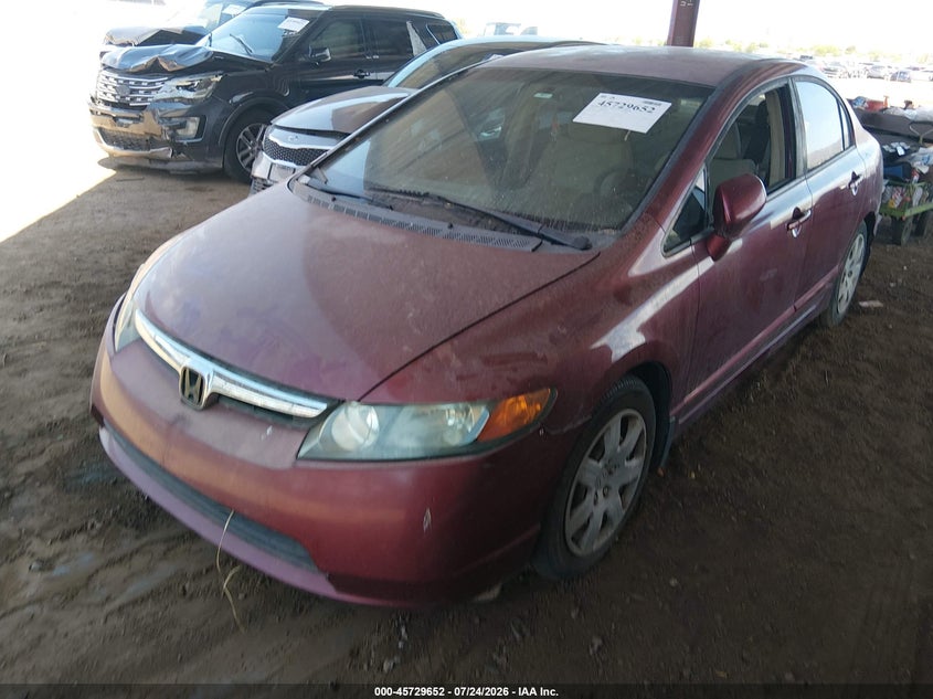 2008 Honda Civic Lx, Обычный износ, IAAI, VIN 1HGFA16568L081551 — фото 2