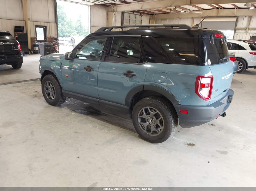 Vin: 3fmcr9d95mrb07966, lot: 46228561, ford bronco sport badlands 20213
