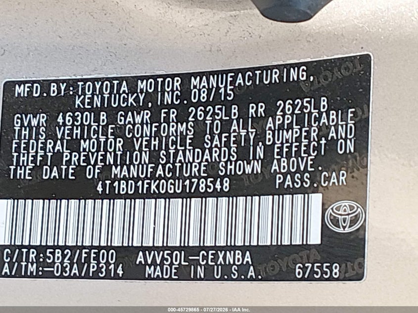 TOYOTA CAMRY HYBRID - zdjęcie 9