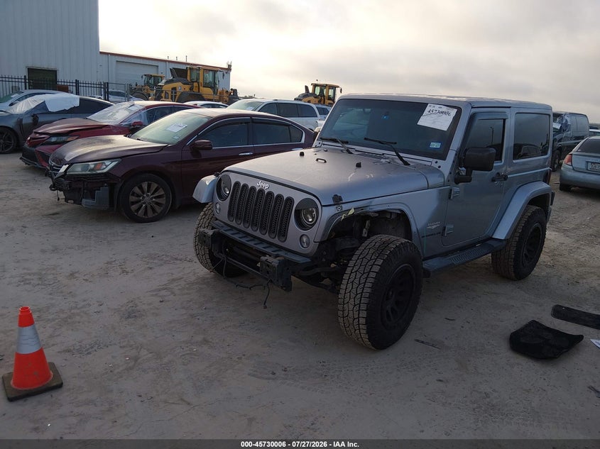 2014 Jeep Wrangler Sahara, Удар спереди, IAAI, VIN 1C4AJWBG1EL309609 — фото 2