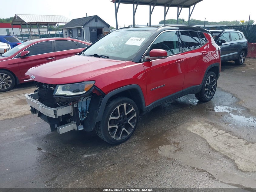 Vin: 3c4njdcb0jt101597, lot: 46229021, jeep compass limited 4x4 20182