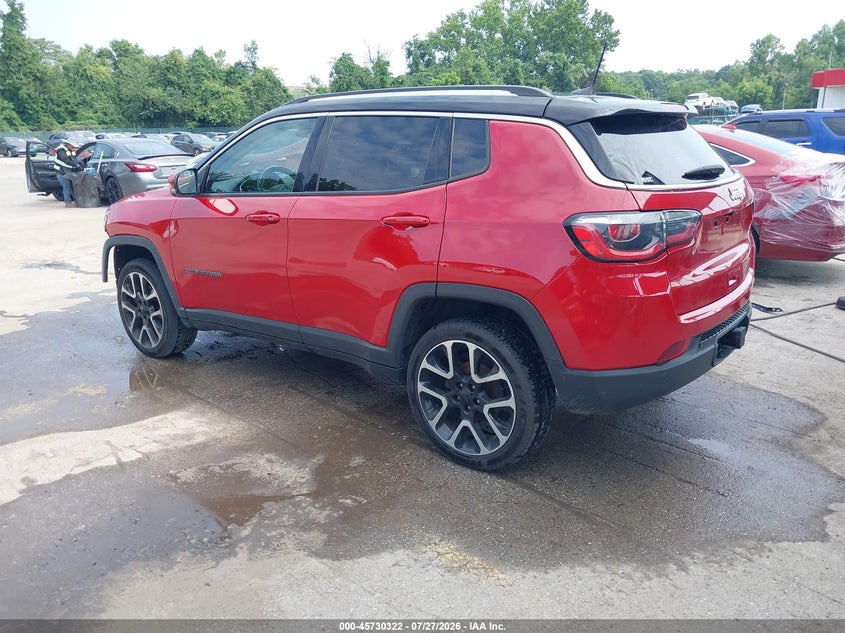 Vin: 3c4njdcb0jt101597, lot: 46229021, jeep compass limited 4x4 20183