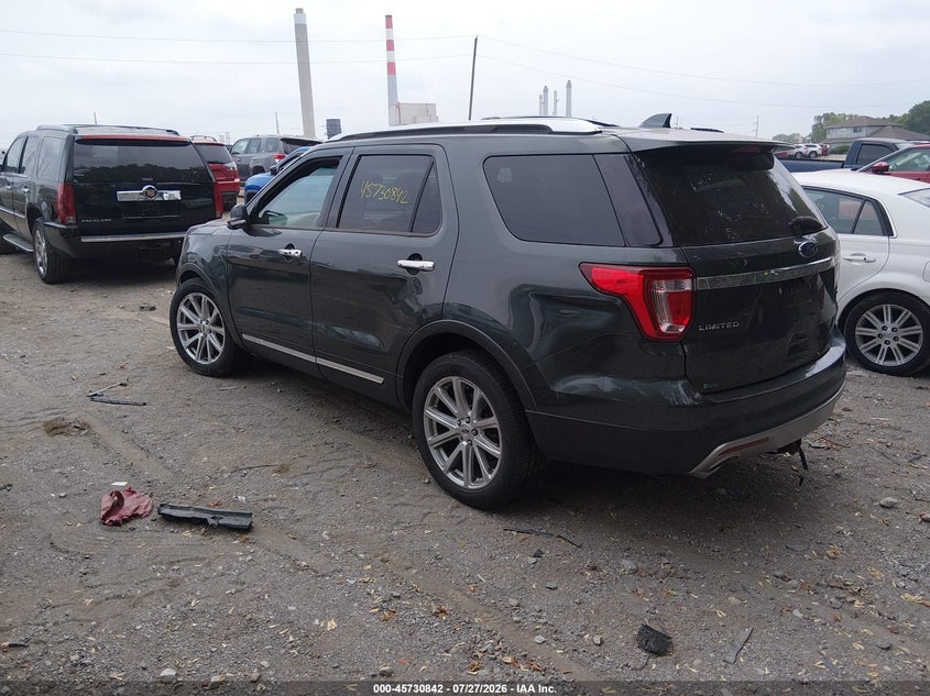 Vin: 1fm5k7f88ggb88317, lot: 46229541, ford explorer limited 20163