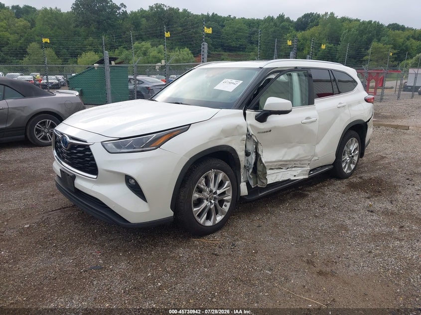 Vin: 5tdxbrch1ms025667, lot: 46229641, toyota highlander hybrid limited 20212