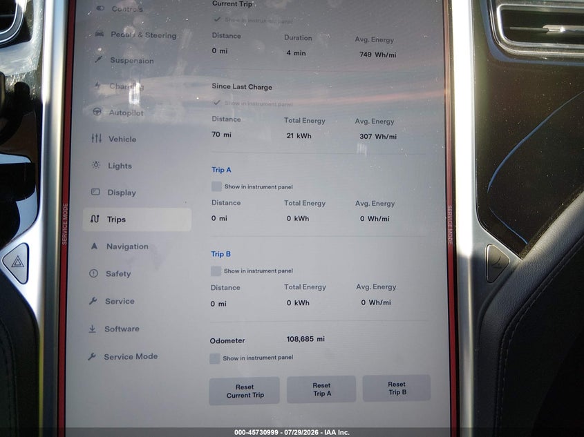 2015 TESLA MODEL S auction photo 7