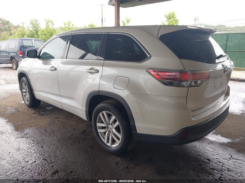 Vin: 5tdzarfh2fs009505, lot: 46229905, toyota highlander le 20153