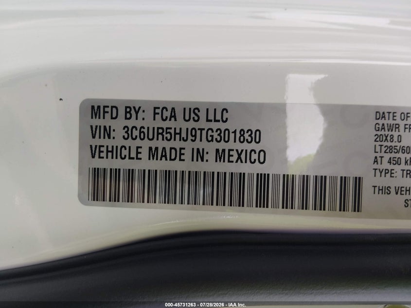 2026 RAM 2500 PICKUP 6.4L V-8 VVT, 405HP