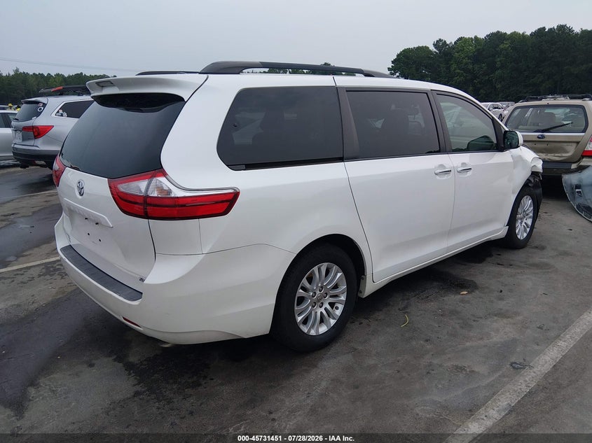 Vin: 5tdyk3dc9fs541220, lot: 46230150, toyota sienna xle 8 passenger 20154