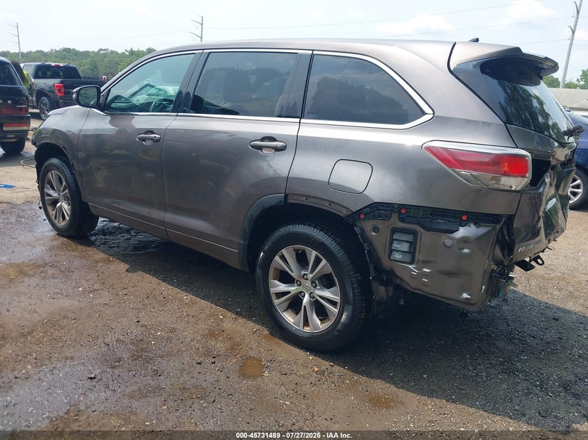 Vin: 5tdbkrfhxes034133, lot: 46230188, toyota highlander le plus v6 20143
