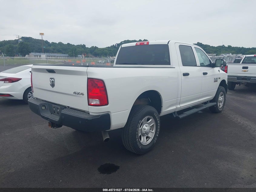 Vin: 3c6ur5cj0jg282590, lot: 46230226, ram 2500 tradesman  4x4 6'4 box 20184