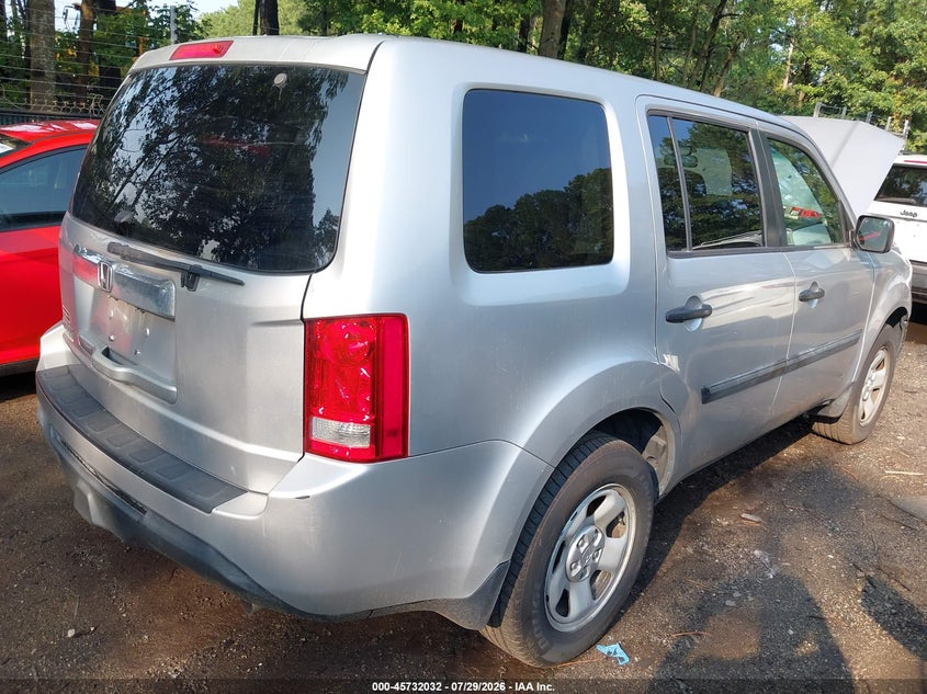 Vin: 5fnyf3h28fb018264, lot: 46230731, honda pilot lx 20154