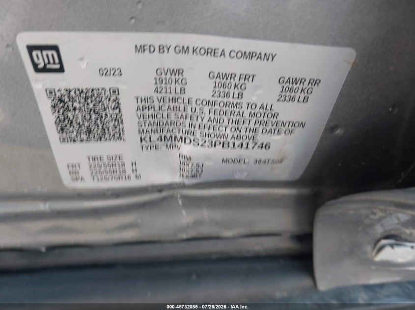 BUICK ENCORE GX 2023 VIN KL4MMDS23PB141746