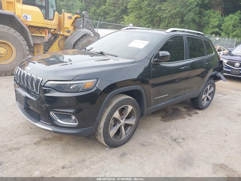 2019 Jeep Cherokee, Front & Rear, IAAI, VIN 1C4PJMDX0KD413445 — photo 2
