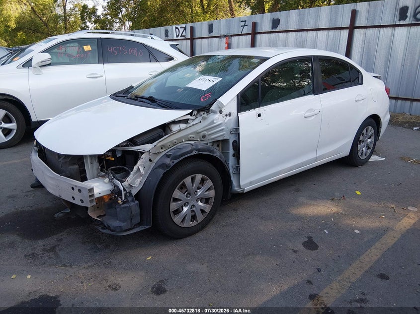 Vin: 2hgfb2f57ch324017, lot: 46231517, honda civic lx 20122
