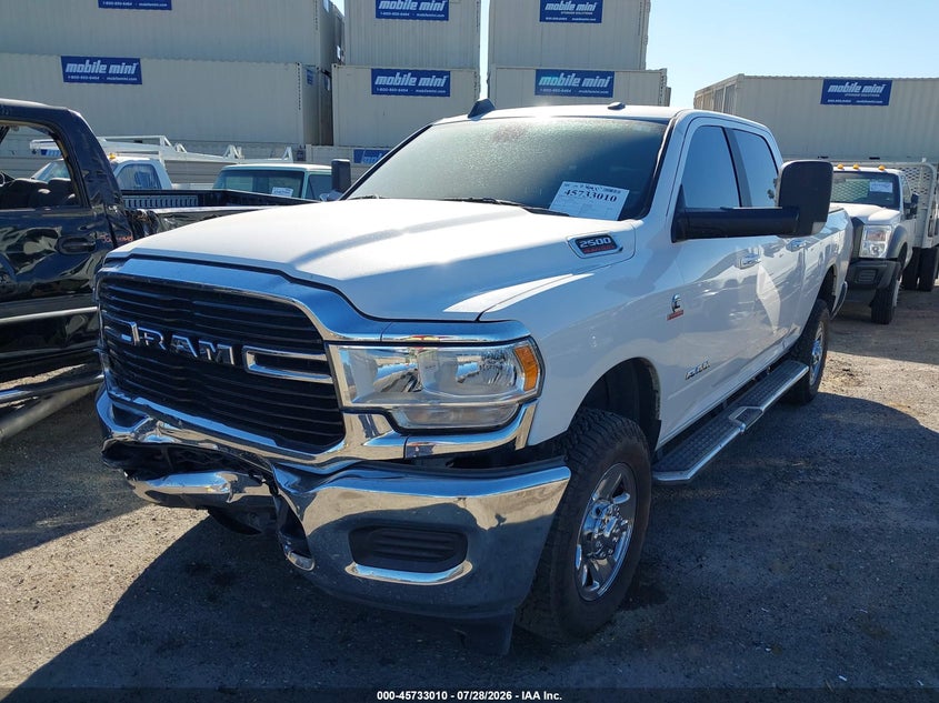 Vin: 3c6ur5dl6kg680291, lot: 46231709, ram 2500 big horn  4x4 6'4 box 20192