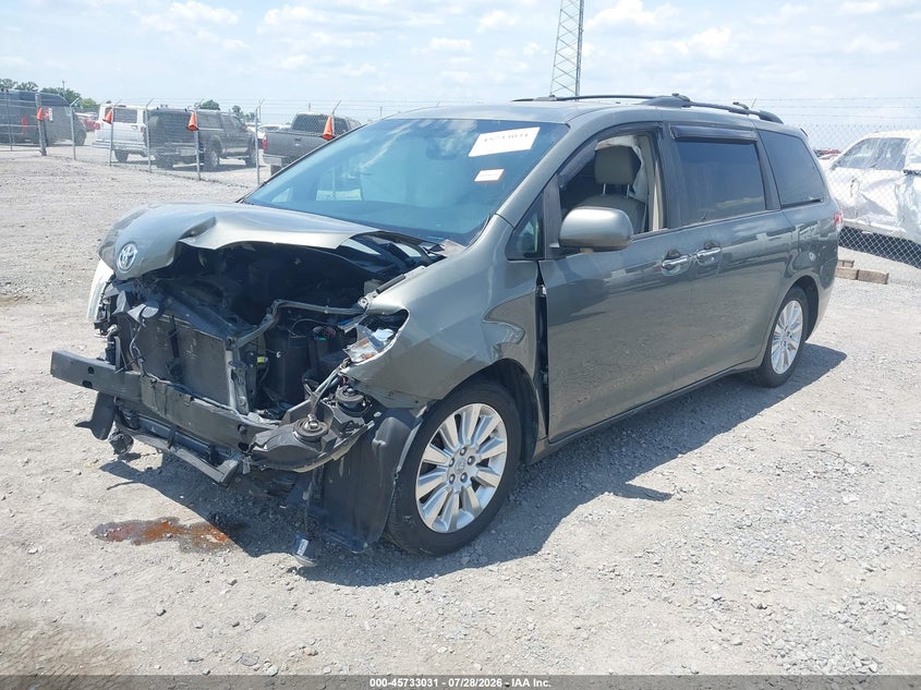 Vin: 5tdyk3dc9bs100407, lot: 46231730, toyota sienna limited v6 20112