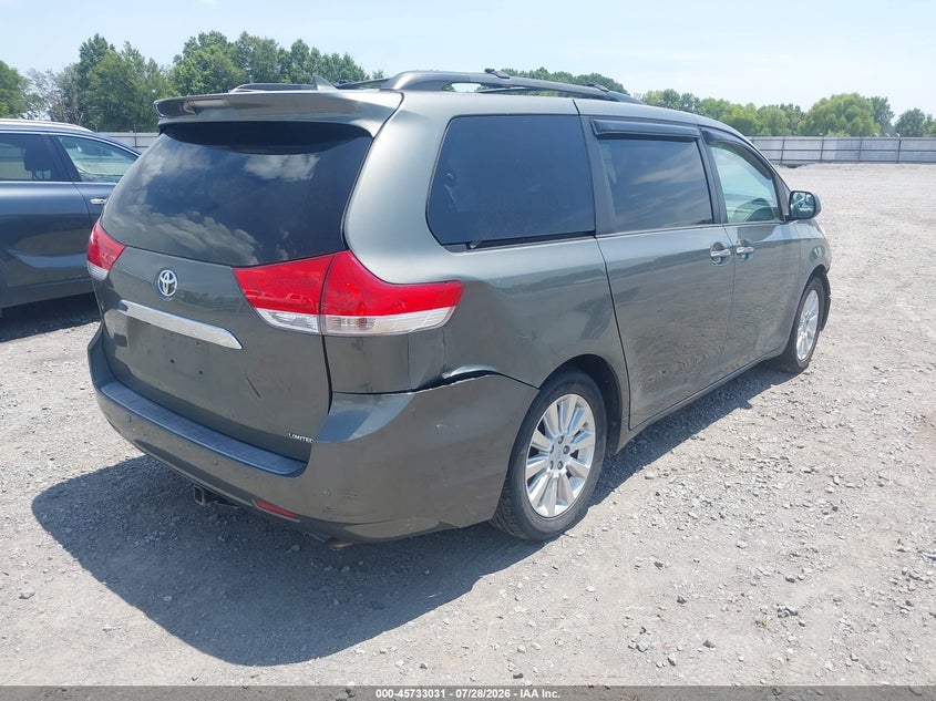 Vin: 5tdyk3dc9bs100407, lot: 46231730, toyota sienna limited v6 20114