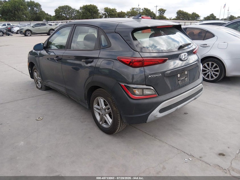 Vin: km8k22ab7pu058765, lot: 46231762, hyundai kona se 20233