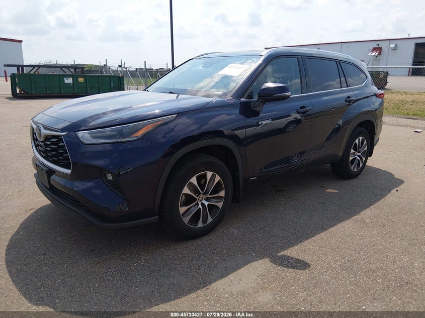 Vin: 5tdhbrchxms526609, lot: 46232125, toyota highlander hybrid xle 20212