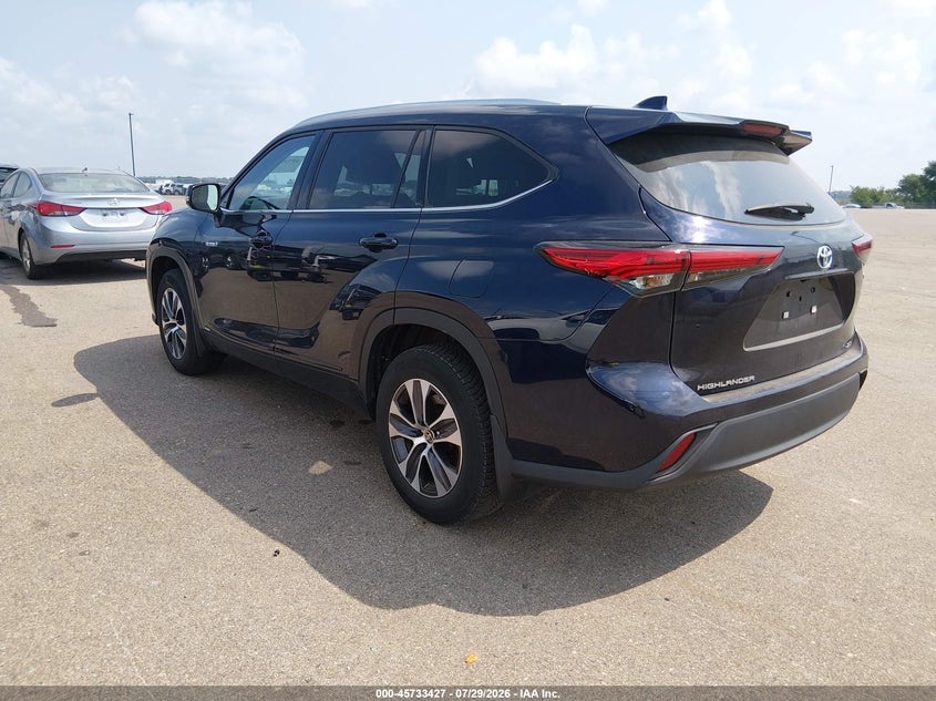 Vin: 5tdhbrchxms526609, lot: 46232125, toyota highlander hybrid xle 20213