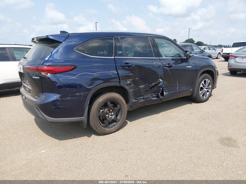 Vin: 5tdhbrchxms526609, lot: 46232125, toyota highlander hybrid xle 20214
