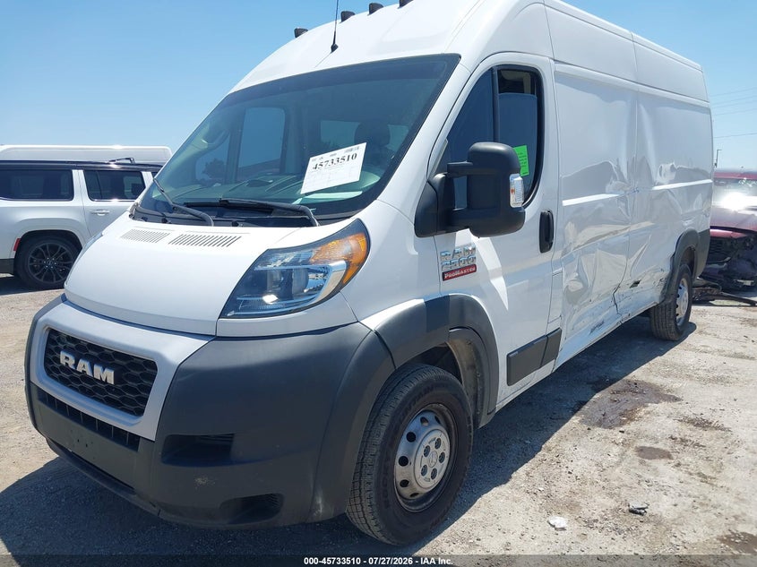 Vin: 3c6ervdg2me505347, lot: 46232209, ram promaster 2500 high roof 159 wb 20212