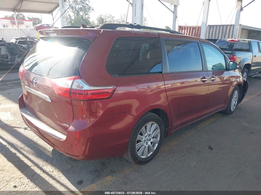 Vin: 5tdyz3dc4hs810836, lot: 46232532, toyota sienna limited premium 7 passenger 20174
