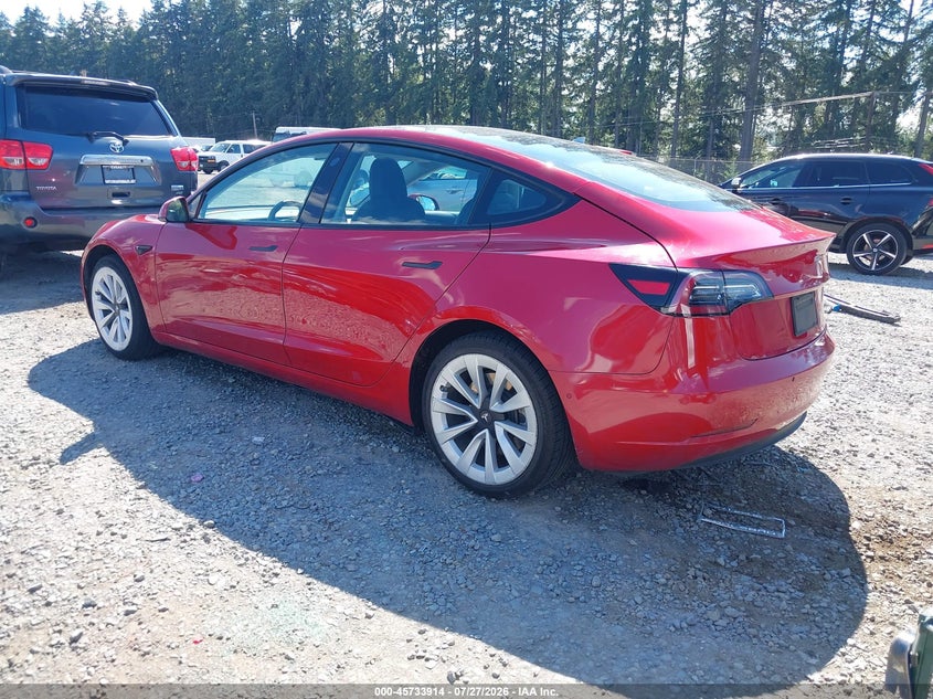 Vin: 5yj3e1ea8nf185381, lot: 46232613, tesla model 3 rear-wheel drive 20223