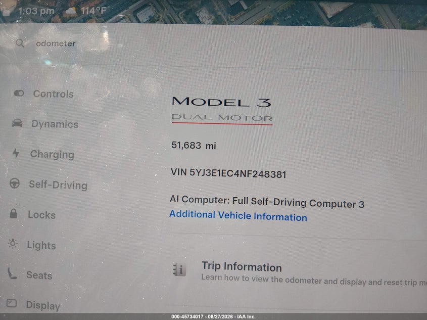 2022 TESLA MODEL 3 auction photo 7