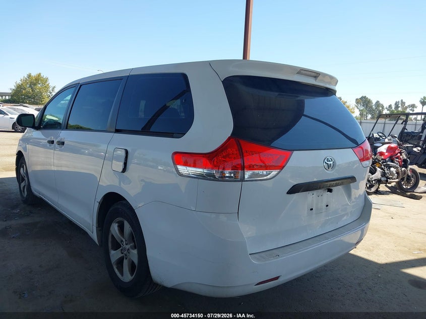 Vin: 5tdzk3dc1ds298973, lot: 46232849, toyota sienna l v6 7 passenger 20133