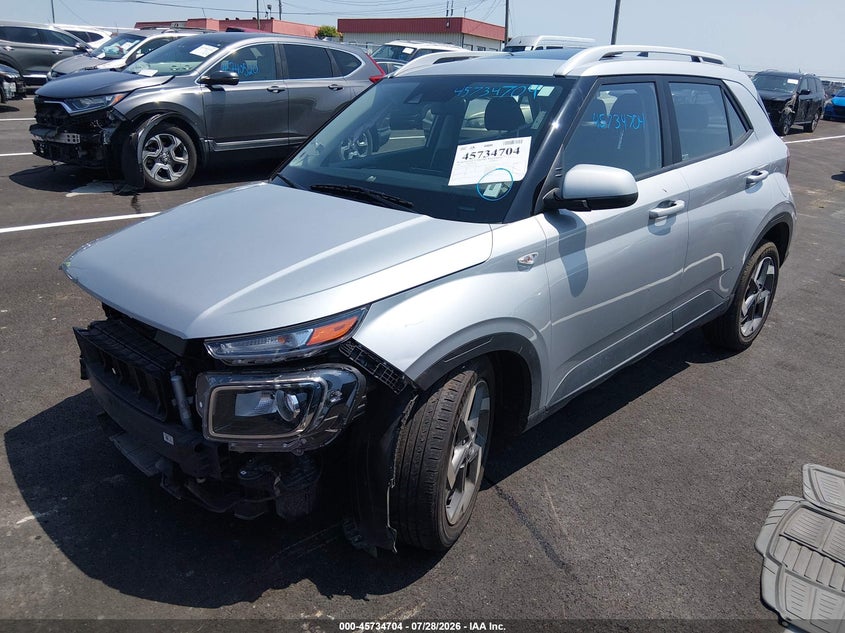 Vin: kmhrc8a38nu164307, lot: 46233408, hyundai venue sel 20222