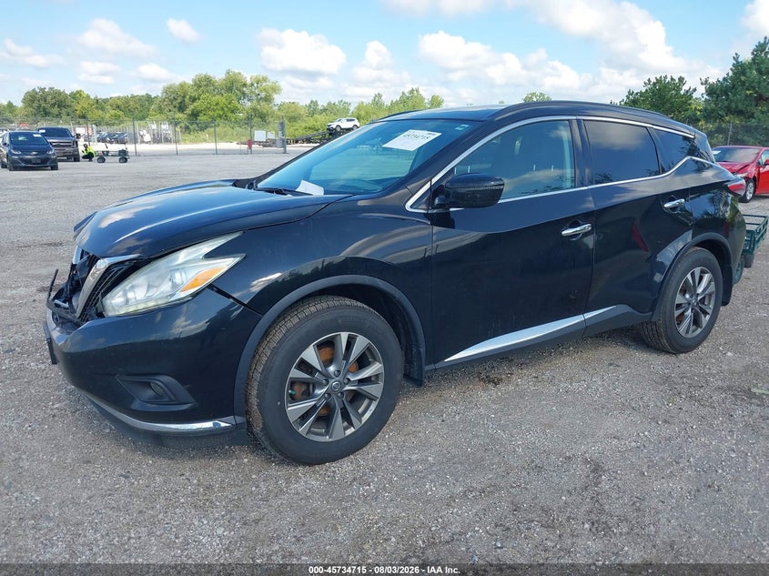 Vin: 5n1az2mh1gn126611, lot: 46233419, nissan murano sv 20162