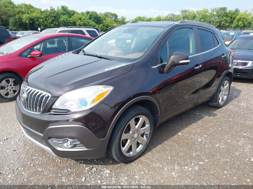 Vin: kl4cjhsb4eb605183, lot: 46233500, buick encore premium 20142