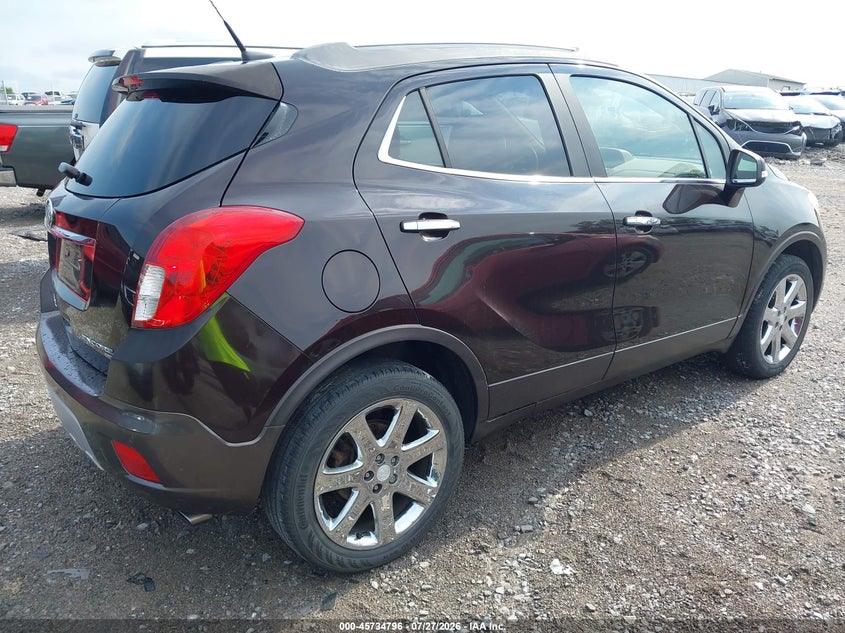 Vin: kl4cjhsb4eb605183, lot: 46233500, buick encore premium 20144