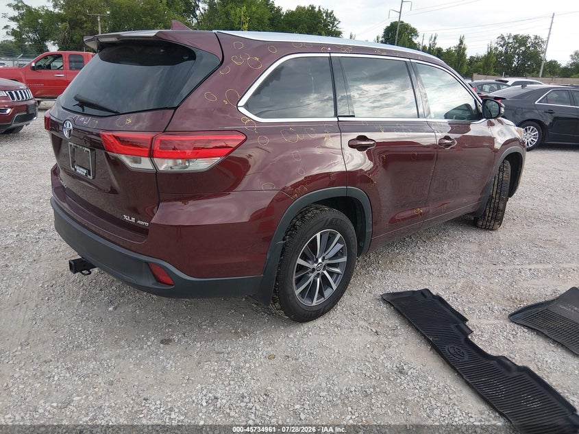 Vin: 5tdjzrfh3js489648, lot: 46233665, toyota highlander xle 20184
