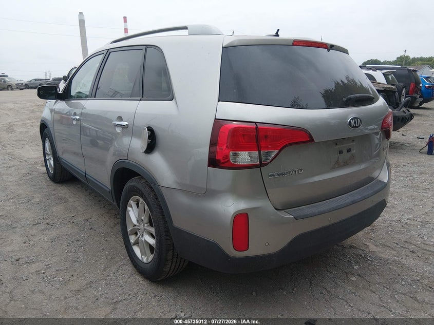 Vin: 5xykt4a73eg489529, lot: 46233716, kia sorento lx v6 20143