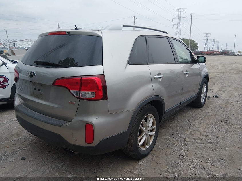 Vin: 5xykt4a73eg489529, lot: 46233716, kia sorento lx v6 20144