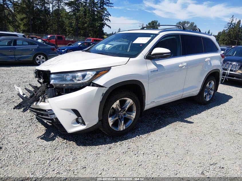 Vin: 5tddgrfh0ks055708, lot: 46233932, toyota highlander hybrid limited platinum 20192