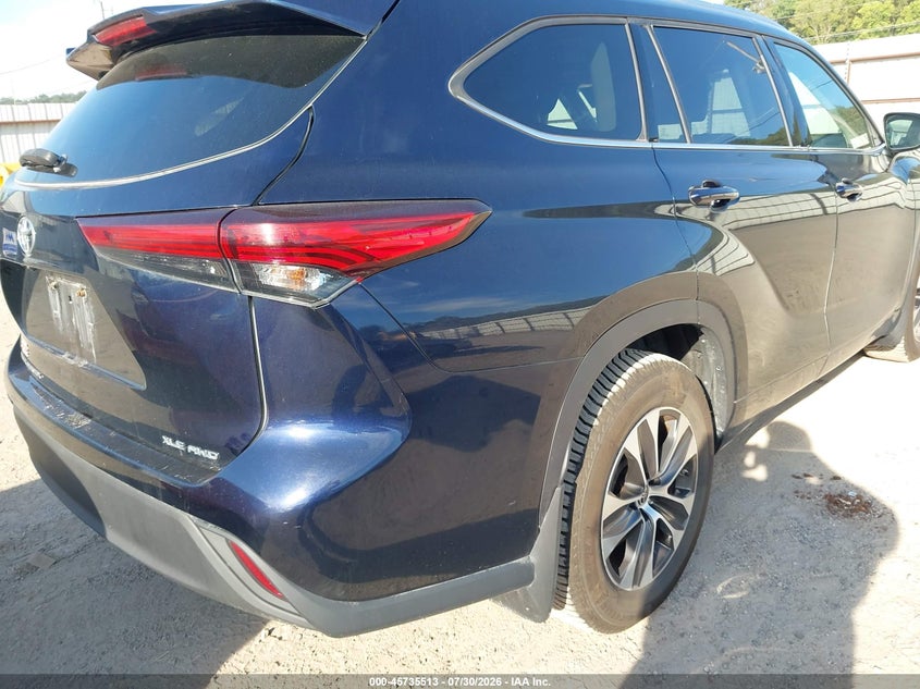 Vin: 5tdgzrbh7ls008609, lot: 46234217, toyota highlander xle 20204
