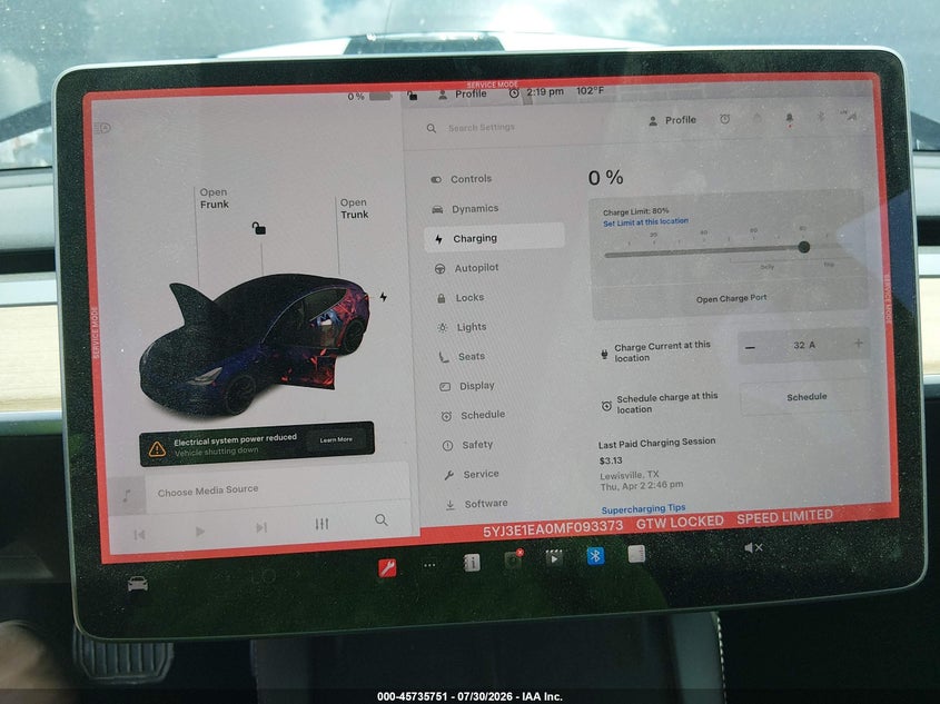 TESLA MODEL 3 2021 VIN 5YJ3E1EA0MF093373