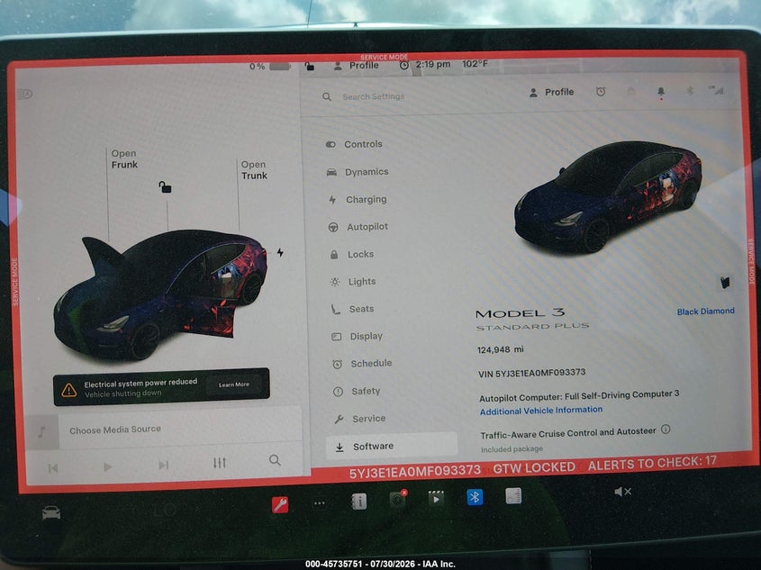 TESLA MODEL 3 2021 VIN 5YJ3E1EA0MF093373