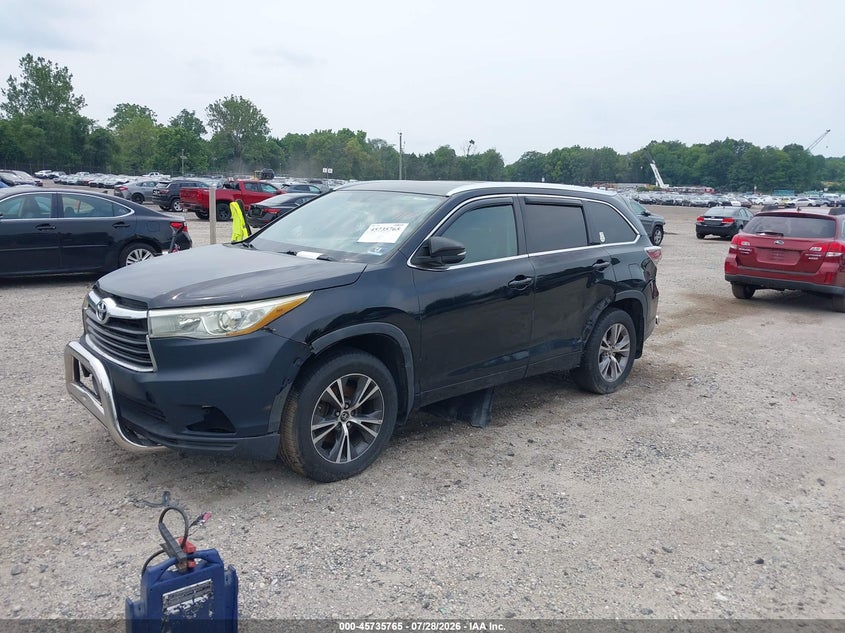 Vin: 5tdjkrfh4gs286703, lot: 46234469, toyota highlander xle v6 20162