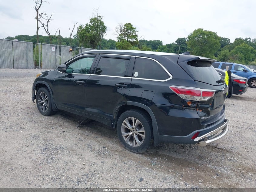 Vin: 5tdjkrfh4gs286703, lot: 46234469, toyota highlander xle v6 20163
