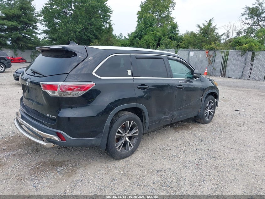 Vin: 5tdjkrfh4gs286703, lot: 46234469, toyota highlander xle v6 20164