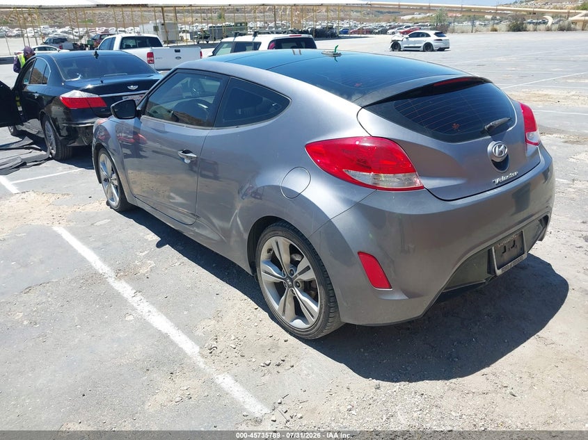 Vin: kmhtc6ad9hu315484, lot: 46234493, hyundai veloster value edition 20173