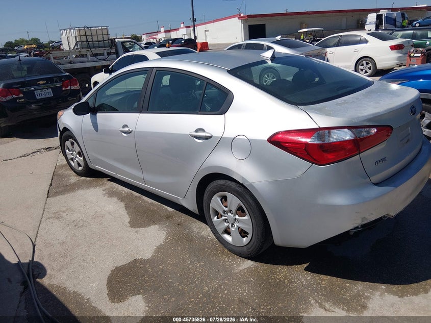 Vin: knafk4a61g5530938, lot: 46234530, kia forte lx 20163