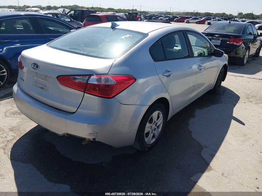 Vin: knafk4a61g5530938, lot: 46234530, kia forte lx 20164