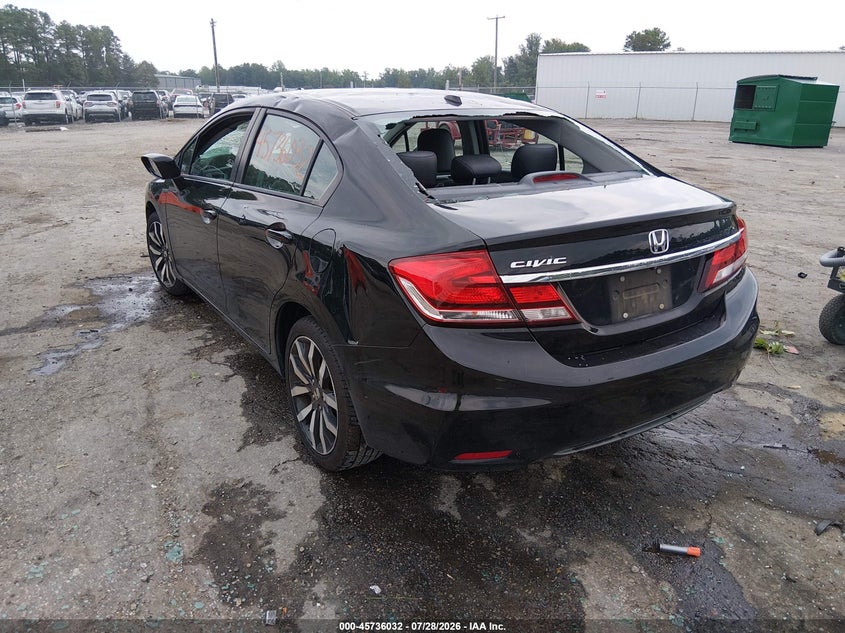 Vin: 19xfb2f90fe055375, lot: 46234736, honda civic ex-l 20153