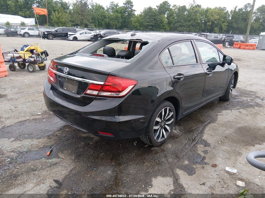 Vin: 19xfb2f90fe055375, lot: 46234736, honda civic ex-l 20154